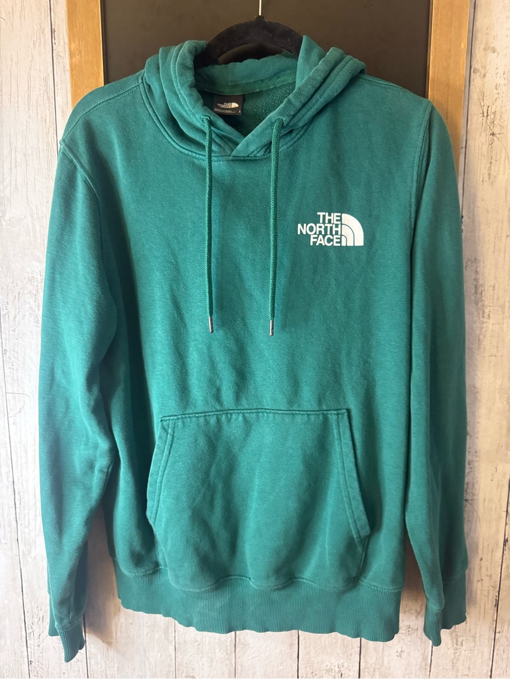 North Face Sweater Womens Size Small Green Sweatshirt Hoodie Logo Casual Lounge